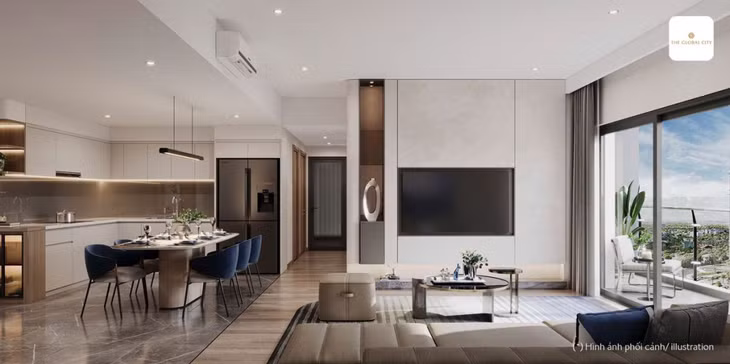 Phối cảnh căn hộ Masteri Cosmo Central tại The Global City Đỗ Xuân Hợp.