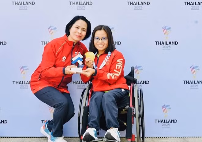 Vận động viên Vi Thị Hằng là gương mặt xuất sắc tại ASEAN Para Games 13. Ảnh: Thái Dương