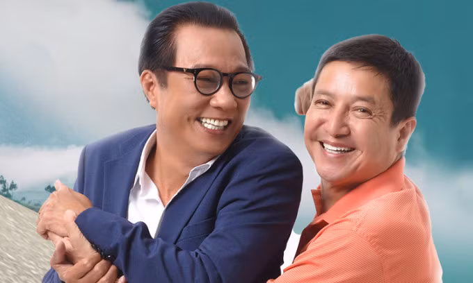 Nghệ sĩ Trọng Trinh (trái, vai ông Khôi) và Chí Trung (vai ông Phúc) trong phim. Phim hiện phát sóng hết tập một, dự kiến kéo dài 22 tập. Ảnh: VFC