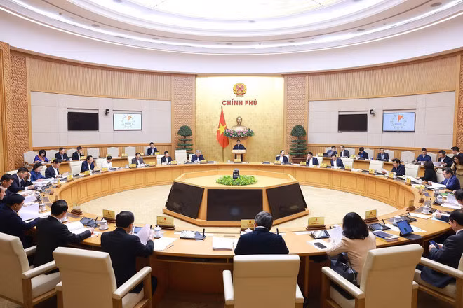 Phiên họp Chính phủ chuyên đề về xây dựng pháp luật tháng 1/2025. (Ảnh: Dương Giang/TTXVN)