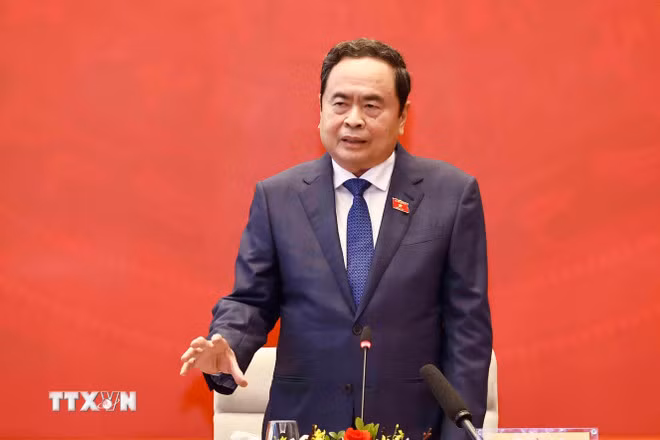 Chủ tịch Quốc hội Trần Thanh Mẫn phát biểu. (Ảnh: Doãn Tấn/TTXVN)