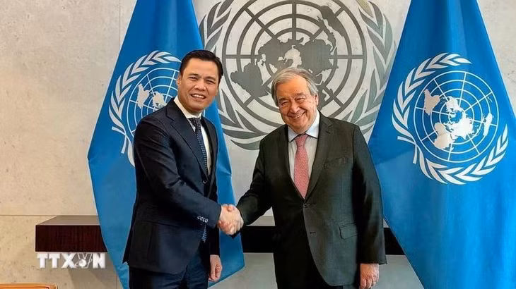 Tổng Thư ký Liên hợp quốc António Guterres chúc tết Nguyên đán Ất Tỵ. (Ảnh: TTXVN phát)