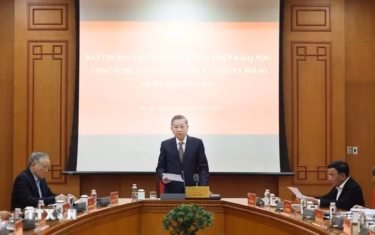 Tổng Bí thư Tô Lâm, Trưởng Ban Chỉ đạo chủ trì phiên họp. (Ảnh: Thống Nhất/TTXVN)