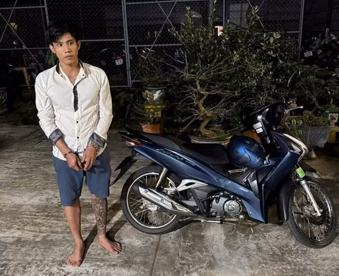 Có quá khứ bất hảo với 3 tiền án nhưng Võ Thanh Hùng vẫn tiếp tục ăn trộm xe máy khi vừa mới ra tù. Ảnh: Công an Quảng Ngãi.