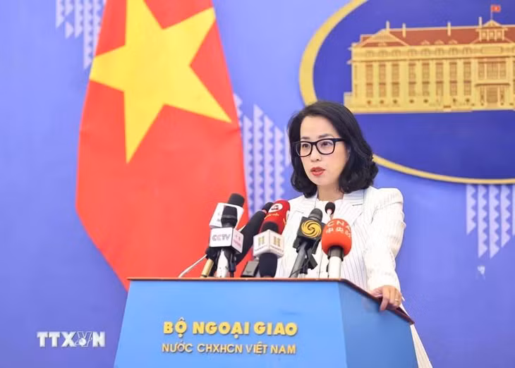 Người phát ngôn Bộ Ngoại giao Phạm Thu Hằng. (Ảnh: Minh Đức/TTXVN)