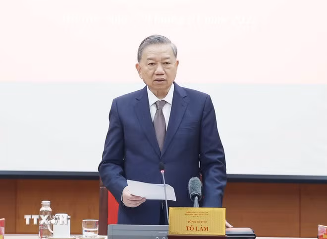 Tổng Bí thư Tô Lâm, Trưởng Ban Chỉ đạo chủ trì phiên họp. (Ảnh: Thống Nhất/TTXVN)