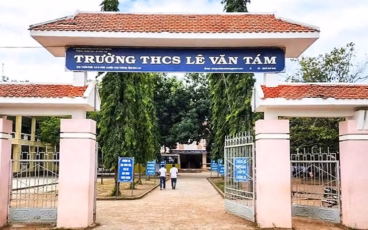 Trường THCS Lê Văn Tám, huyện Chư Prông, Gia Lai, nơi xảy ra vụ việc - Ảnh: K.L.