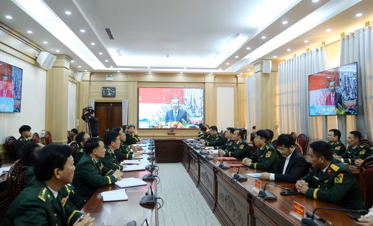 Tổng Bí thư Tô Lâm phát biểu chỉ đạo tại buổi đến thăm, làm việc, kiểm tra công tác sẵn sàng chiến đấu và chúc Tết cán bộ, chiến sĩ Bộ Tư lệnh Bộ đội Biên phòng.