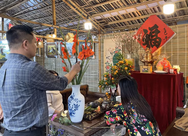 Các không gian tái hiện Tết xưa. Ảnh: Tâm Anh