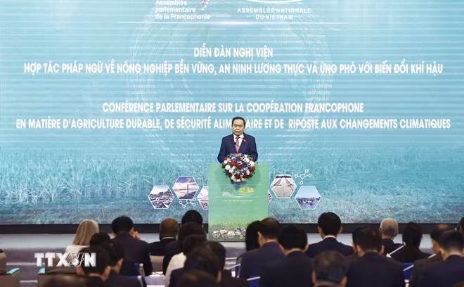 Chủ tịch Quốc hội Trần Thanh Mẫn phát biểu khai mạc. (Ảnh: Doãn Tấn/TTXVN)