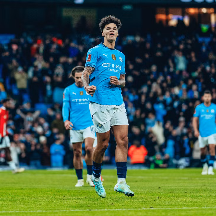 Cuối hiệp 1, O'Riley nâng tỷ số lên 3-0 - Ảnh: MCFC