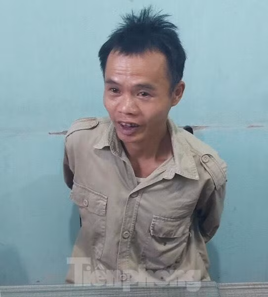 Đối tượng Lương Văn Thiết tại cơ quan điều tra -Ảnh: Duy Chiến