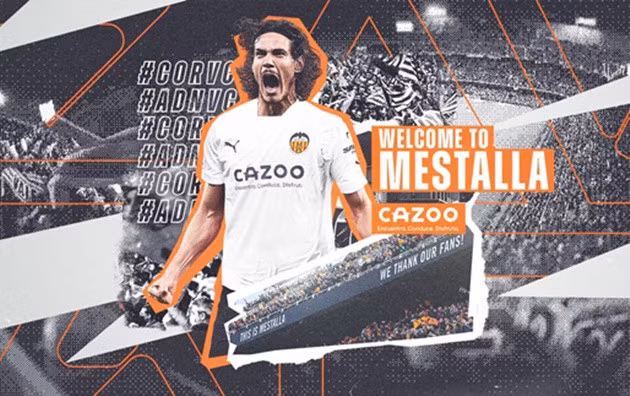 Valencia chào đón Cavani.