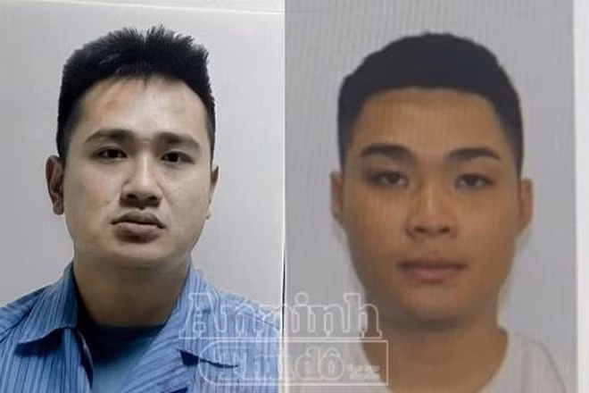 Vũ Tá Đăng (trái) - kẻ chém lìa cẳng chân anh Hà đã bỏ trốn và đồng bọn Nguyễn Huy Hoàng.