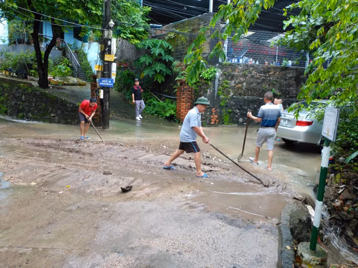 Các hộ dân phường Hồng Hải cũng tích cực dọn dẹp vệ sinh ngõ vào khu dân cư.