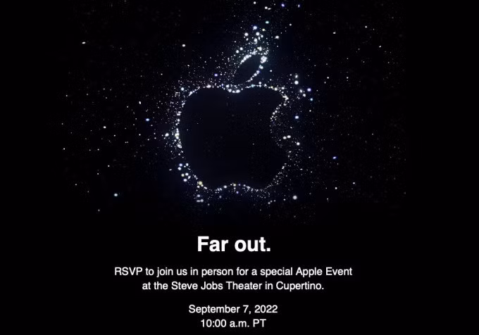 Thư mời lễ ra mắt sản phẩm mới ngày 7/9 của Apple. Ảnh: The Verge