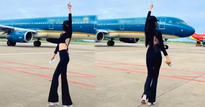 cấm bay nữ hành khách tạo dáng quay tiktok ở sân đỗ 