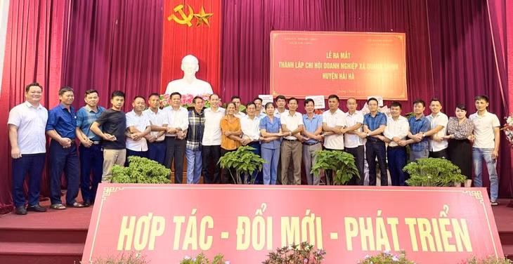 Ra mắt Chi hội Doanh nghiệp xã Quảng Chính (Hội Doanh nghiệp huyện), tháng 7/2024. Ảnh: Thái Hà (CTV)