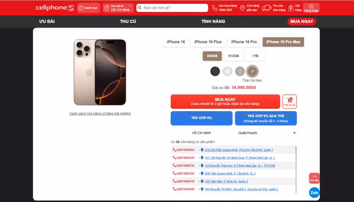 iPhone 16 Series được bán chính hãng tại hệ thống siêu thị CellphoneS