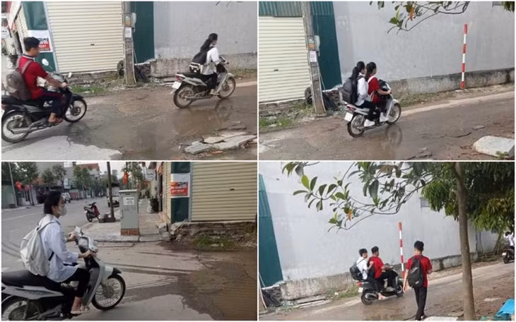 Tình trạng học sinh vi phạm các quy định khi tham gia giao thông vẫn diễn ra phổ biến. (Ảnh: Ban ATGT tỉnh cung cấp)