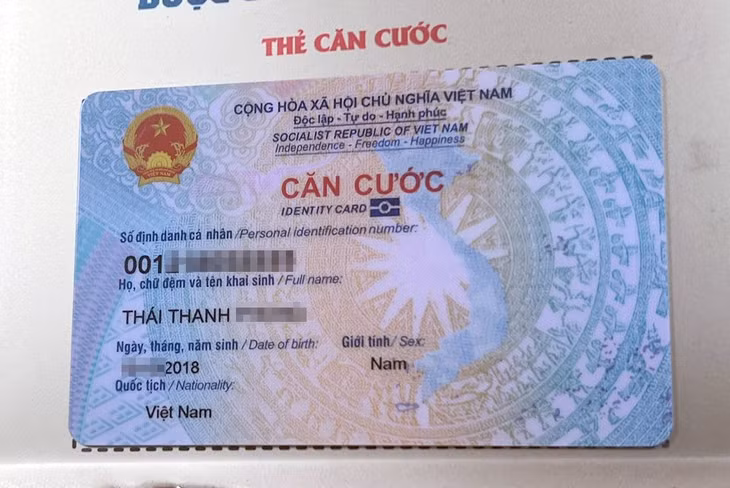Mẫu thẻ căn cước cho trẻ dưới 6 tuổi.