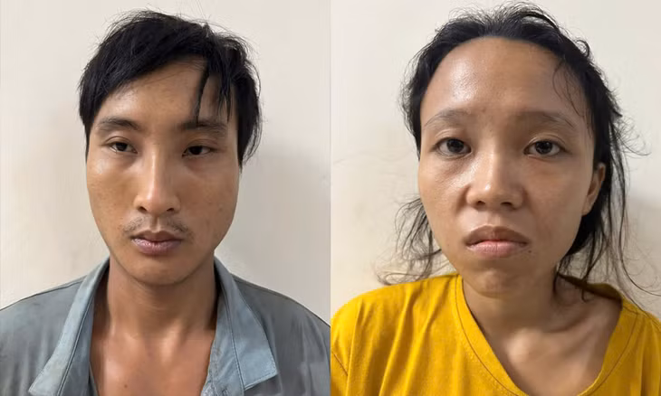 Nguyễn Quốc Toàn và Lê Thuỵ Thanh Tâm khi bị công an bắt giữ. Ảnh: Công an cung cấp
