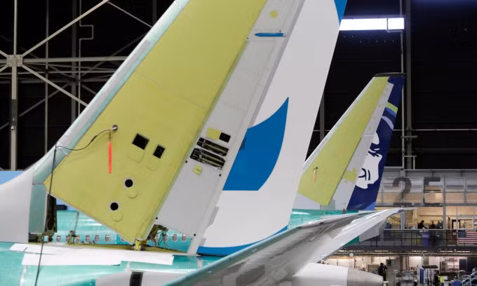 Cánh đuôi đứng của máy bay Boeing 737 tại nhà máy ở Renton, bang Washington, Mỹ tháng 2/2017. Ảnh: Reuters