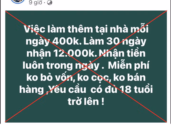 Các bài đăng tuyển dụng lừa đảo xuất hiện tràn lan trên mạng xã hội. (Ảnh minh họa).