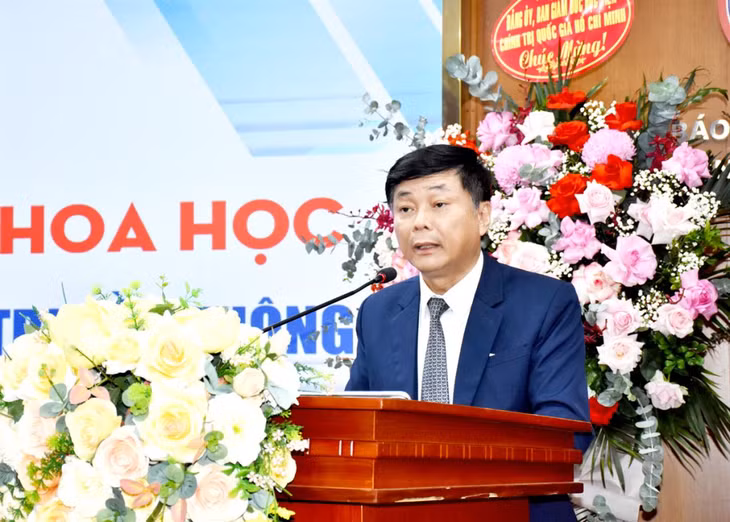 PGS,TS Phạm Minh Sơn, Phó Bí thư Đảng ủy, Giám đốc Học viện phát biểu tại Lễ kỷ niệm.