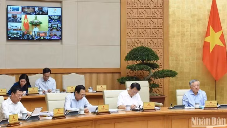 Các thành viên Chính phủ tham dự phiên họp. (Ảnh: Trần Hải)