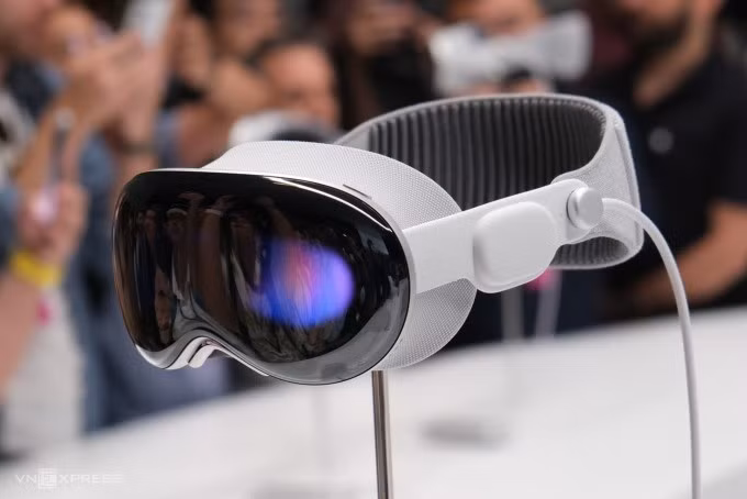 Kính Vision Pro tại sự kiện ra mắt tháng 6/2023 ở Mỹ. Ảnh:Tuấn Hưng