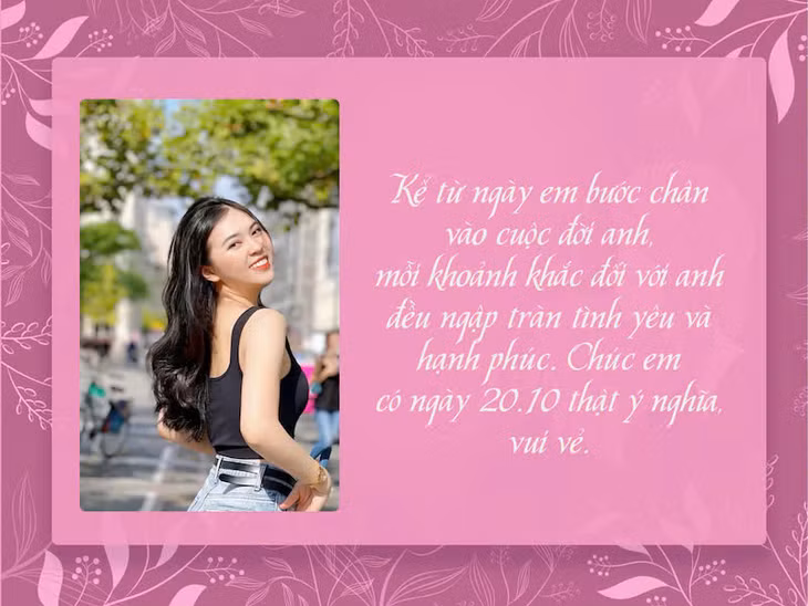 Không quên dành những lời chúc chân thành đến "nửa kia" của mình trong ngày 20.10. Đồ họa: An Nguyên