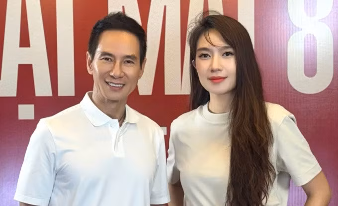 Lý Hải và vợ - nhà sản xuất Minh Hà - ở buổi casting "Lật mặt 8". Ảnh: Tuấn Lê