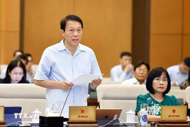 Bộ trưởng Bộ Công an Lương Tam Quang phát biểu. (Ảnh: Doãn Tấn/TTXVN)