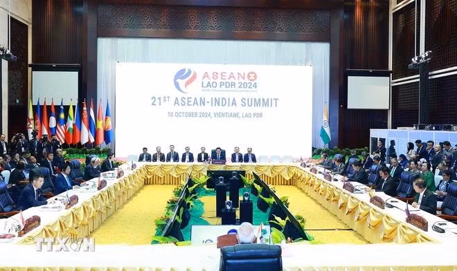 Hội nghị cấp cao ASEAN-Ấn Độ lần thứ 21. (Ảnh: Dương Giang/TTXVN)