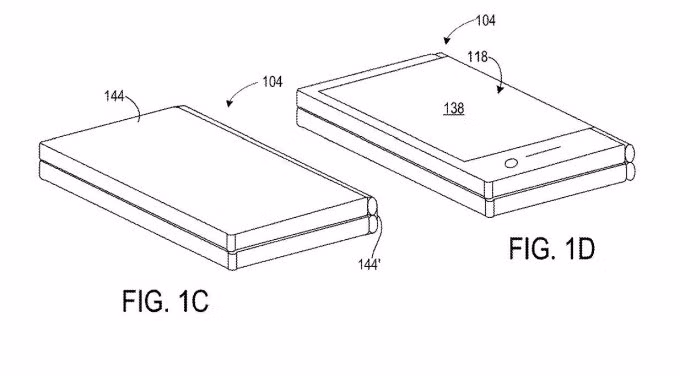 Hình ảnh mô tả smartphone gập được cả hai chiều. Ảnh: Microsoft.