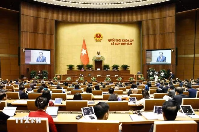 Phiên khai mạc Kỳ họp thứ 8, Quốc hội khóa XV. (Ảnh: TTXVN)