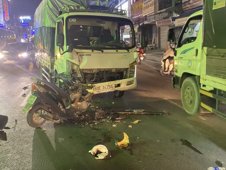 Hiện trường vụ va chạm trên QL1.