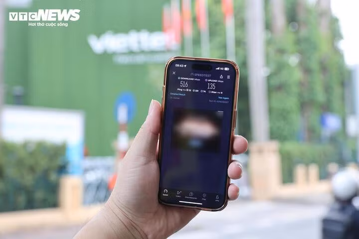 Trên phố Giang Văn Minh tốc độ 5G đo được vào ngày 20/10.