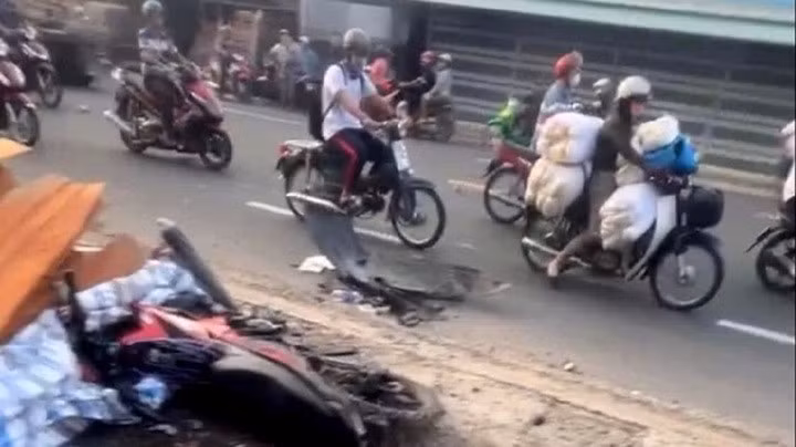 Hiện trường vụ tai nạn. (Ảnh: Tấn Minh)