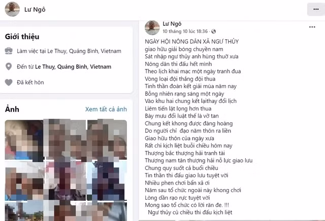 Bài thơ ông Lư đăng lên mạng xã hội.