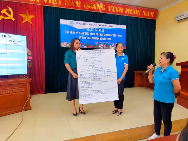 Hội LHPN TP Cẩm Phả tổ chức Hội nghị tập huấn kỹ năng điều hành, tổ chức sinh hoạt chi hội, tổ hội và sinh hoạt chuyên đề cho Chủ tịch, Phó Chủ tịch Hội Phụ nữ các phường, xã trên địa bàn năm 2024.
