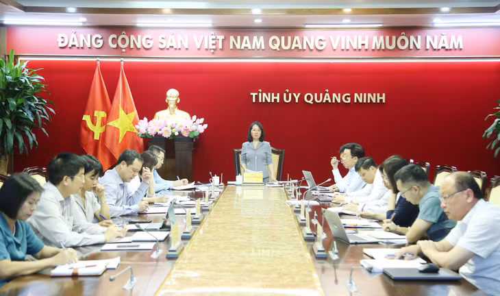 Đồng chí Trịnh Thị Minh Than, Phó Bí thư Thường trực Tỉnh ủy, chủ trì và kết luận cuộc làm việc.