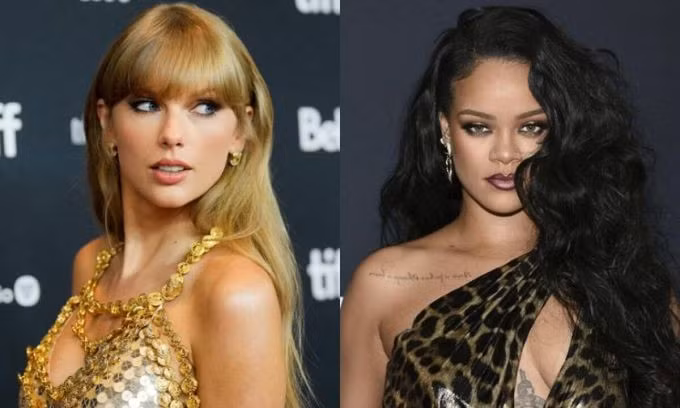 Taylor Swift (trái) và Rihanna - hai nữ ca sĩ đều là tỷ phú của làng nhạc Mỹ. Ảnh: Reuters/ AP
