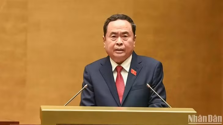 Chủ tịch Quốc hội Trần Thanh Mẫn phát biểu khai mạc Kỳ họp. (Ảnh: DUY LINH)