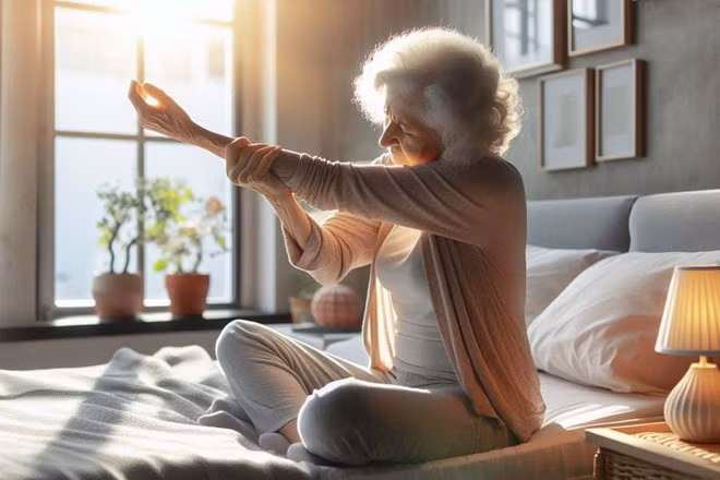 Người cao tuổi cần hấp thụ vitamin D nhiều hơn. Ảnh - AI: Ngọc Thùy