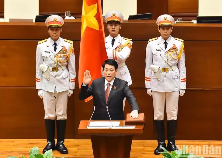 Chủ tịch nước Lương Cường tuyên thệ nhậm chức, ngày 21/10/2024.