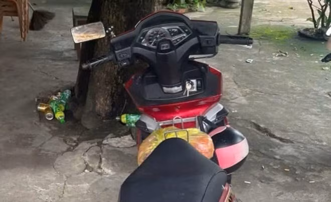 Chiếc xe môtô bị trộm đã được thu hồi. Ảnh: Công an thành phố Đông Hà.