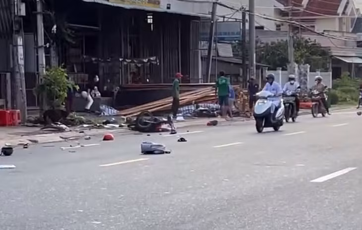 Hiện trường vụ tai nạn giao thông làm một người tử vong.