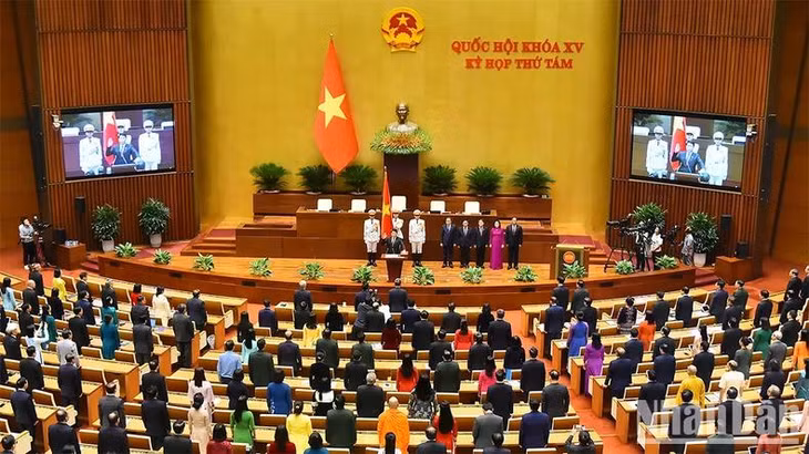 Đồng chí Lương Cường tuyên thệ nhậm chức Chủ tịch nước Cộng hòa xã hội chủ nghĩa Việt Nam nhiệm kỳ 2021-2026, chiều 21/10/2024.